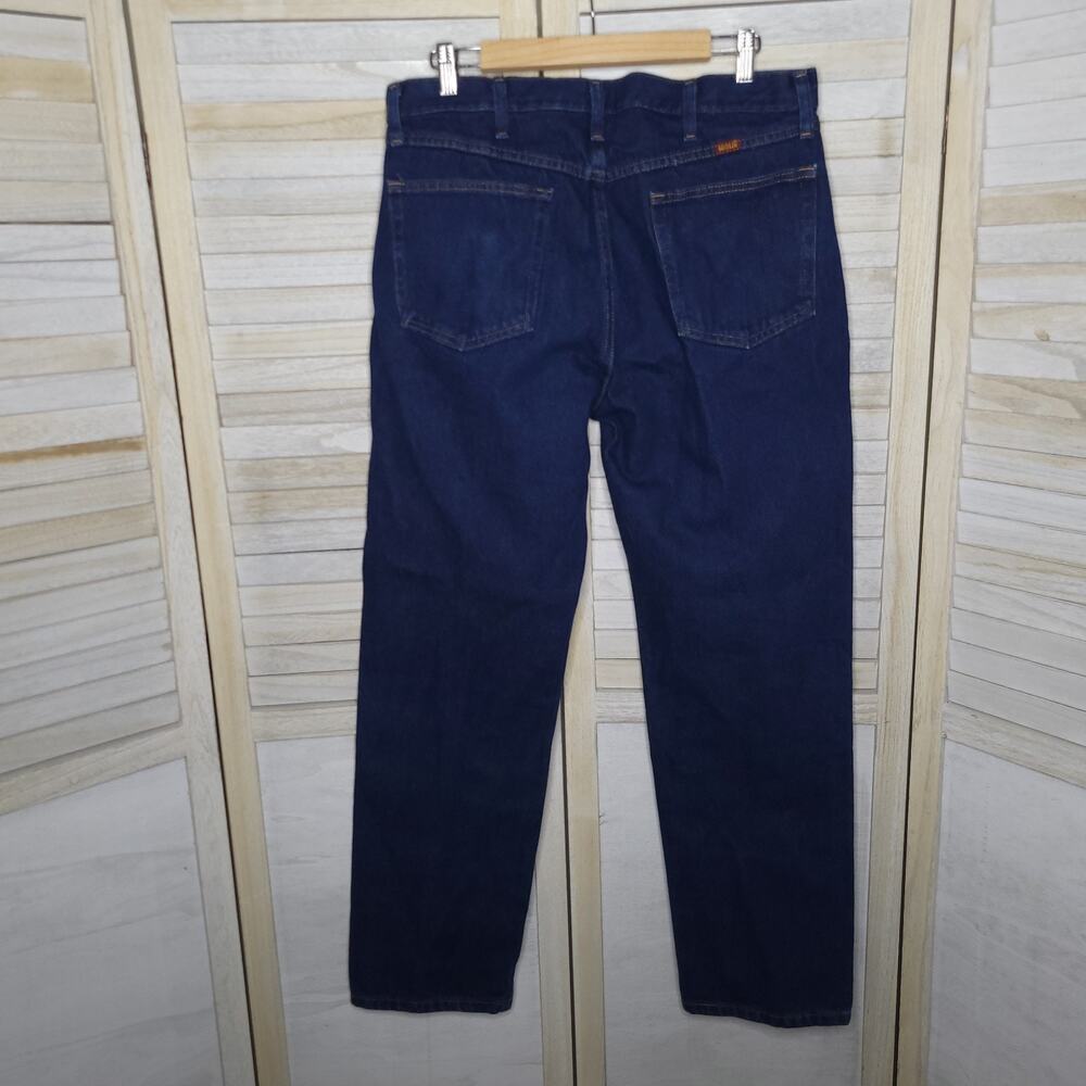 Vtg 70s 80s Rustler Boot Cut Jeans Zipper 35x32 EUC Made In Mexico 34 34x32